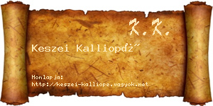 Keszei Kalliopé névjegykártya